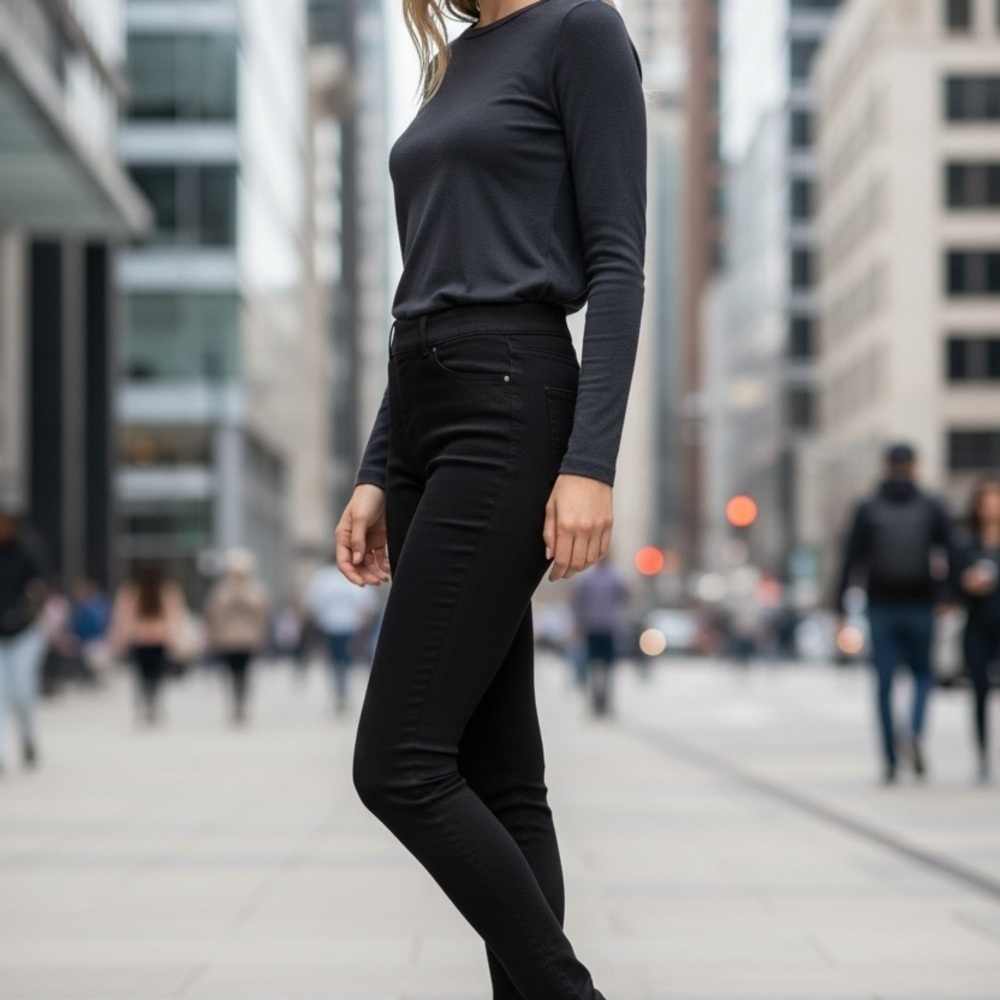 SPANX Black Women’s Jeggings Athleisure, Capsule, Minimal Chic Large